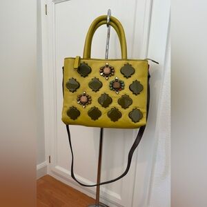 Maliparmi Olive Green Embellished Crossbody Bag